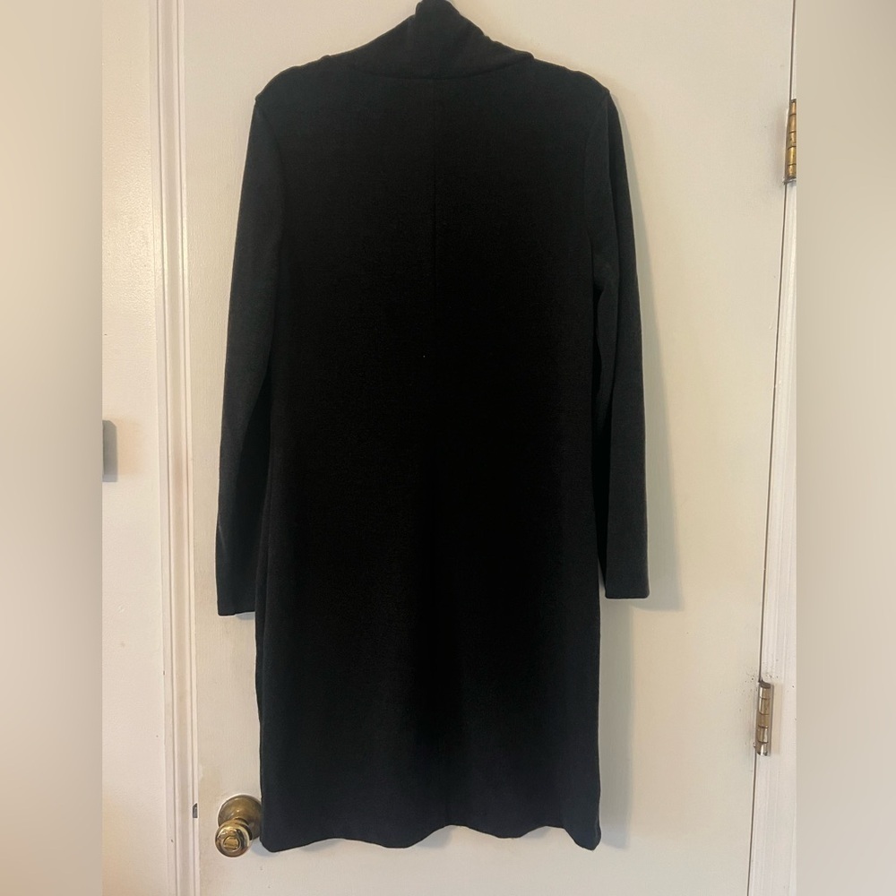 Banana Republic Sz L Dark Gray Long Sleeve Cowl Neck Stretch Knit Dress (O136) - Picture 5 of 7